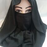 Plain Niqab Ready to Wear - Black