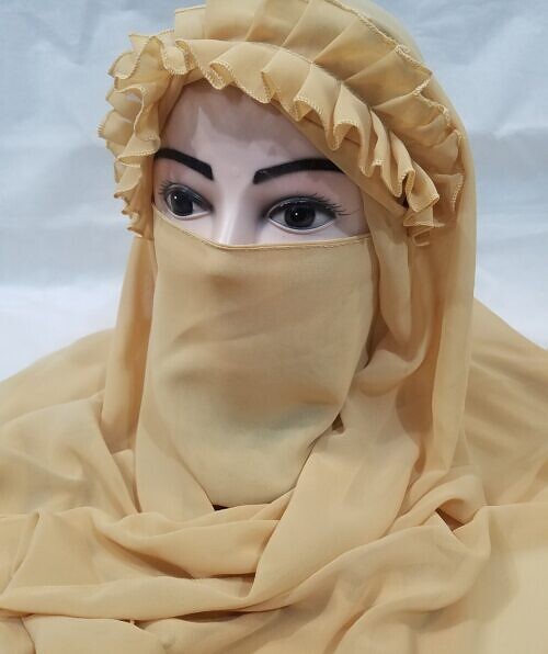 crown ready to wear niqaab fawn front picture