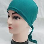 Plain Tie Back Bonnet Cap - Turquoise