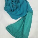 Chiffon Ready to Wear Hijab with Stitched Cap - Turquoise