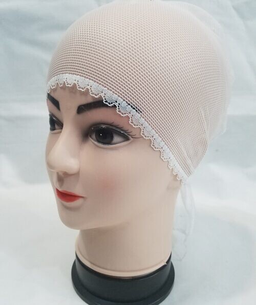 lace tie back bonnet white