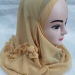 Two Loops Chiffon Instant Hijab with Frill - Fawn