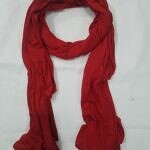 Cotton Jersey Plain Scarf - Red