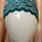 Rhinestone Lace Cap - Aqua Green