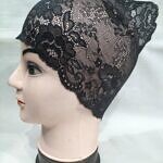 Lace Hijab Band – Black (Design 6)