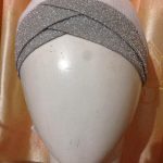 Criss Cross Tie Back Bonnet Cap - Silver