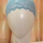 Lace Tie Back Bonnet Cap - Sky Blue