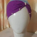 Side Parting Cap with Pearls - Violet