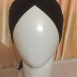 Turban Tie Back Bonnet Cap - Black