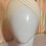 Turban Tie Back Bonnet Cap - Off White