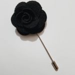 Handmade Flower Pin - Black