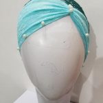 Side Parting Cap with Pearls - Tarquoise