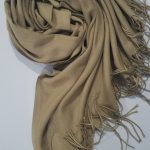 Plain Cashmere Wool Scarf - Camel