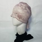 Lace Tie Back Bonnet Cap - Nude