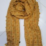 Checks and Tassels with Bubbles Lawn Scarf - Golden