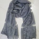 Organza with Pearls - Dark Grey