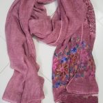 Lawn Embroidered Scarf - Mauve