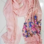 Lawn Embroidered Scarf - Peach