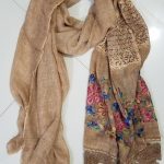 Lawn Embroidered Scarf - Camel