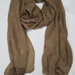 Crumbled Self Printed Scarf - Coffee Brown