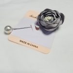 Floral Pin - Grey