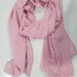 Chiffon Polka Dots Scarf - Dirty Pink