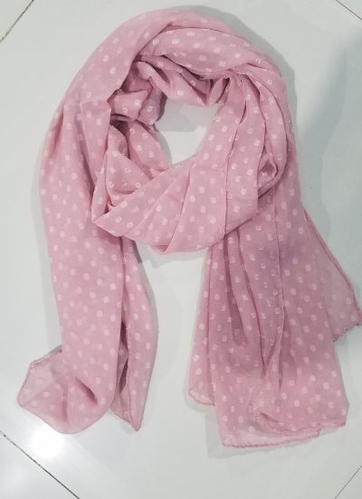 Chiffon Polka Dots Scarf - Dirty Pink