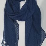 Chiffon Polka Dots Scarf - Navy Blue