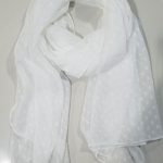 Chiffon Polka Dots Scarf - White