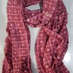 Checks with Bubbles Lawn Scarf - Mauve