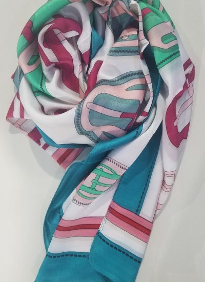 Printed Silk Scarf - Morning Glory - Full Picture