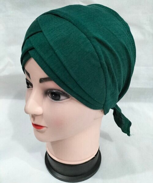 criss cross tie back bonnet sea green