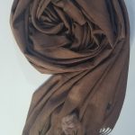 Cashmere Scarf with Pom Pom - Cigar Brown