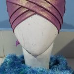 Criss Cross Shimmery Tie Back Bonnet - Purple