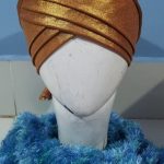 Criss Cross Shimmery Tie Back Bonnet - Rust