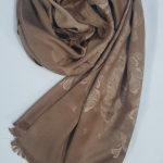 Self Printed Silk Scarf - Coffee