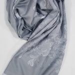 Self Printed Silk Scarf - Light Grey