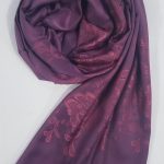 Self Printed Silk Scarf - Purple