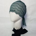 Lace Tie Back Bonnet Cap - Forest Green