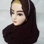 Fancy Two Loops Chiffon Instant Hijab - Brown