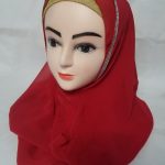 Fancy Two Loops Chiffon Instant Hijab - Red