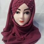 Chiffon Pearl Ready To Wear - Maroon