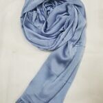 Plain Satin Silk Scarf - Grey