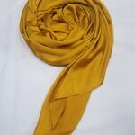 Plain Satin Silk Scarf - Mustard