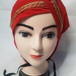 Side Parting Cap with Lace - Red