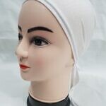 Plain Tie Back Bonnet Cap - White