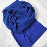 Chiffon Ready to Wear Hijab with Stitched Cap - Blue