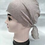 Lace Tie Back Bonnet Cap - Slate Grey