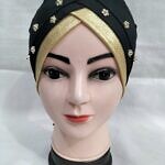 Fancy Criss Cross Tie Back Bonnet - Black