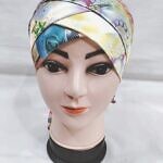 Printed Criss Cross Tie Back Bonnet - Print 1